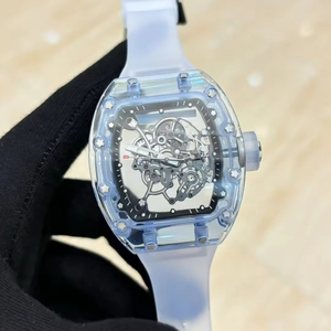 2026 Hot Selling Ice Blue Men's Tonneau Chronograph <b>Skeleton</b> <b>Watch</b> Sapphire Crystal <b>Automatic</b> Mechanical Wristwatch OEM - Product Image 2