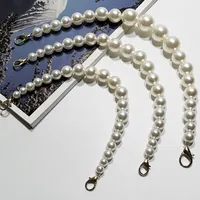 Maniglia della borsa della borsa della borsa di DIY in rilievo della tracolla del cellulare della catena della perla bianca delle signore di modo grande