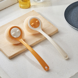 Dishwashing <b>Brush</b> Sponge Long Handle Kitchen <b>Cleaning</b> Tool <b>For</b> Pots And Dishes Lemon Yellow - Product Image 2
