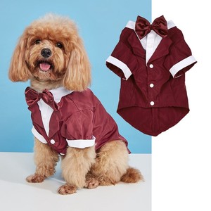 Elegante Chaleco de Satén para Perro con Corbata de Moño para Bodas, para Mascotas, Todas las Estaciones, Color Sólido, Estilo Clásico, Ropa Transpirable para Perros - Product Image 4