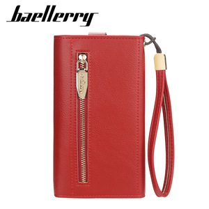 กระเป๋าสตางค์ใบยาวสำหรับผู้หญิงแบรนด์ Baellerry ทำจากหนัง PU แบบอเนกประสงค์ พร้อมซิปและสายคล้องข้อมือ สีพื้น ใช้ได้ทุกวัน - Product Image 4