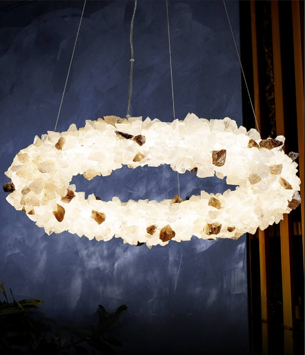 Stone Rock Crystal Chandelier Drop for