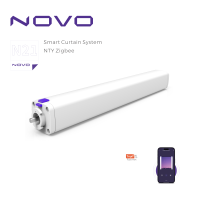 NOVO N21 Tuya WiFi Moteur de rideau intelligent intégré, rail motorisé électrique pour rideaux N30146, télécommande, silencieux, couple élevé, pour stores