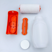 Botol Roller Cat Portabel dengan Roller, Wadah Cat Lateks Kosong yang Dapat Diisi Ulang Ukuran Kecil untuk Perbaikan Dinding DIY