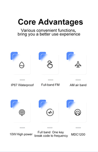 <span class=keywords><strong>Radio</strong></span> Analogica Amatoriale AM FM Personalizzata 8900 10W con Certificazione CE FCC MCD1200, Canali Esclusivi Banda Aviazione, Walkie Talkie Impermeabile IP67 - Product Image 2