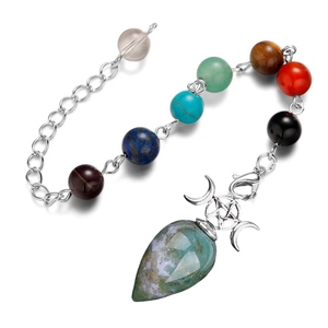 Cono di cristallo pendoli esagonale tre fasi del mese Reiki ciondoli di guarigione ornamenti per divinazione forniture - Product Image 5