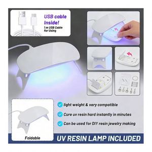 Crystal <b>Clear</b> UV <b>Resin</b> DIY Jewelry Kit Fast Curing LED Lamp Silicone Molds Glitter Foil Flowers Pendants Earrings MODEL - Product Image 6