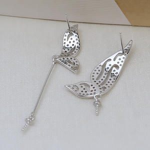 Boucles d'oreilles carrées givrées en argent S925 faites à la main, accessoire de perle DIY 7-8 mm, bijoux simples pour femmes avec support 1078 - Product Image 3