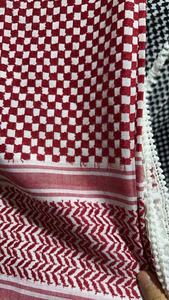 New Arrival Men Shemagh Keffiyeh <strong>Scarf</strong> Arab Palestine <strong>Black</strong> on <strong>White</strong> Kufiya Arafat Hatta Original Brand Polyester Unisex <strong>Scarf</strong> - Product Image 4