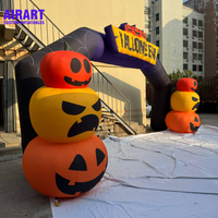 Arche gonflable à motif citrouille pour Halloween, idéale comme accessoire de portail d'activités, arche publicitaire gonflable classique pour festivals