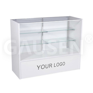 Retail store custom Full Vision showcase wooden With LED Lighting glass display counter stand glass display cabinet