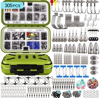 Kit d'accessoires de pêche en métal 132 pièces, boîte à pêche compacte étanche, hameçons, émerillons, perles, leurres, plombs pour la pêche au bar et à la truite
