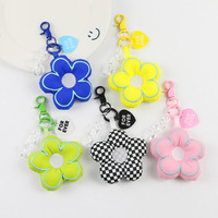 Porte-clés fleur mignon pour femmes porte-clés fleur en peluche accessoires pour clés de voiture sacs à dos pendentif à breloque filles cadeau pour les amis