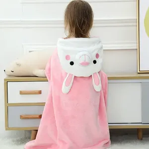 Vente en gros de peignoir à capuche pour bébé, <span class=keywords><strong>serviette</strong></span> de <span class=keywords><strong>bain</strong></span> douce et épaissie en velours corail absorbant l'eau - Product Image 3