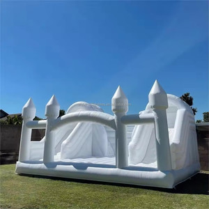 <span class=keywords><strong>Castillo</strong></span> combinado de tobogán de Casa <span class=keywords><strong>hinchable</strong></span> inflable blanco grande de PVC OEM con pozo de bolas deslizante, casa de rebote blanca enorme - Product Image 2