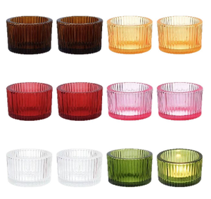 Bocaux et supports pour bougies en <span class=keywords><strong>verre</strong></span> miniatures tendance, prix compétitif, achat en gros, contenants colorés pour bougies chauffe-plat - Product Image 3