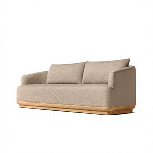 Modern Sculptural Bold Design Teak Wood Outdoor <b>Sofa</b> Geometric Garden Lounge Couch for Estate and Hotel - Product Image 5