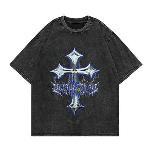 เสื้อยืดคอกลมผ้าฝ้าย 100% แบบซักนุ่มพิเศษ พิมพ์ลายโลโก้พัฟแบบ DTG ตามสั่ง เสื้อยืดแขนสั้น - Product Image 1