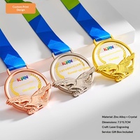 Trophées et médailles personnalisés en cristal artificiel et en métal pour les compétitions de vélo de montagne, de cyclisme et de motocyclisme