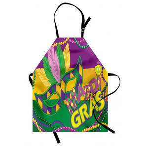 Tablier sur le thème du carnaval de Mardi Gras de <span class=keywords><strong>la</strong></span> Nouvelle-Orléans avec des motifs traditionnels sur un fond triangulaire pour adolescents et adultes - Product Image 2