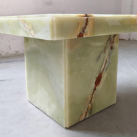 Table basse convertible pour salon Cammy Stone Nordic Simple Modern Natural Green Onyx Natural Cave Solid Marble Top