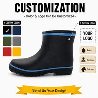 Bottes de travail robustes en caoutchouc imperméables et résistantes à l'huile avec embout en acier renforcé et semelle antidérapante pour le jardinage et les travaux lourds