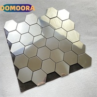 Mosaicos de Aluminio con Diseño de Escamas de Pescado, Color Oro Rosa, Autoadhesivos, para Proyectos de Decoración de Paredes Interiores, Venta al Por Mayor