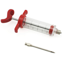 Mini 1OZ Inyector de sabor manual Jeringa de condimento de metal de grado alimenticio para carne y aves de corral