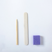 Kit de manucure et pédicure jetable pour salon de beauté, comprenant lime en bois, bâtonnet, polissoir, pierre ponce et séparateur d'orteils