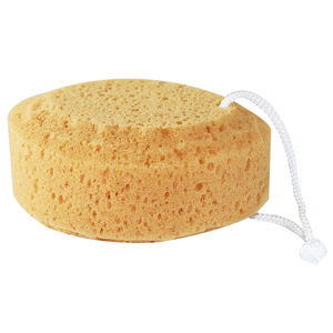 Bath Sponge Oval Shape With Rope For Bathing General Use Brown And Pink Color - Product Image 4