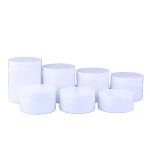 Wholesale cosmetic packaging 100ml 150ml 200ml 250ml 300ml amber black white pet plastic cosmetic cream jar with lid