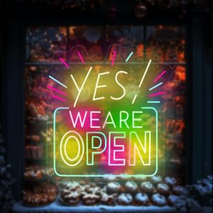 Enseignes Néon Ouvertes Dimmable Alimenté par USB Grand OUI <span class=keywords><strong>NOUS</strong></span> <span class=keywords><strong>SOMMES</strong></span> OUVERTS Enseigne Néon Led CUSTOM LED NEON LIGHTS - Product Image 3