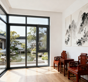 חלון אלומיניום כפול זיגוג עם תריסי זכוכית מחוסמת, בעל חוזק גבוה, עם הגנה מפני יתושים ועיצוב אטום לרעש. - Product Image 2