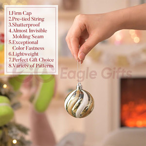 EAGLEGIFTS Ornements de Noël suspendus pour arbres de Noël pré-éclairés, Série Macaron Sucré, Boules de Noël faites à la main, Décorations de Noël, Pendentifs - Product Image 3