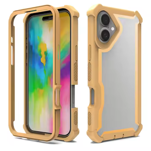 Heavy Duty robusto 2 <span class=keywords><strong>in</strong></span> 1 pz <span class=keywords><strong>Cover</strong></span> posteriore <span class=keywords><strong>in</strong></span> <span class=keywords><strong>Silicone</strong></span> trasparente per <span class=keywords><strong>iPhone</strong></span> 16 15 14 Pro Max <span class=keywords><strong>Cover</strong></span> protettiva - Product Image 4