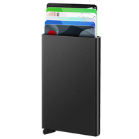 Dompet RFID Pintar Minimalis Aluminium Lipat dengan Logo Kustom Gaya Murah untuk Pria, Tempat Kartu
