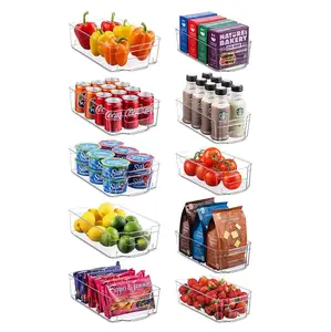 10 Pack Stackable Storage Fridge Organizer Bins for Fridge, Freezer, Pantry and Kitchen
