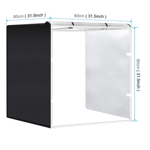 PULUZ Boîte à lumière pliable 80X80cm Photo 80cm Kit de studio de photographie professionnel Boîte à lumière Tente - Product Image 1