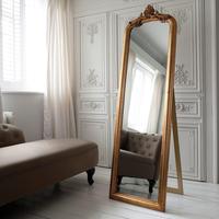 Table en verre avec cadre ancien, argent et or, style français, européen, à poser sur le sol, grand miroir mural, nouveauté