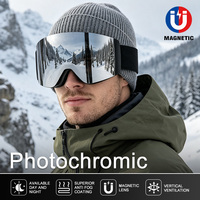 Lunettes de ski magnétiques avec protection UV400, lunettes de sport pour le ski, lunettes de soleil polarisées photochromiques, lunettes de snowboard personnalisées