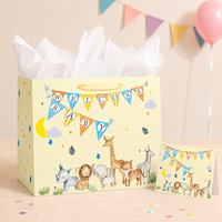 Ensemble de sacs cadeaux de luxe pour anniversaire, sacs d'emballage en papier artistique avec carte de vœux, papier de soie et poignées en ruban pour cadeaux d'anniversaire