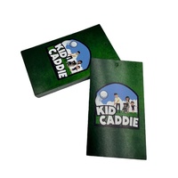 Étiquette en tissu pour sac de golf, bagages de voyage, sac à main, avec logo personnalisé, technique de perforation circulaire transparente, papier recyclable 400 g/m²