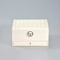 Boîte de rangement pour bijoux Fuxin Fujian, grande taille, double couche, capacité de rangement, plateaux, modèle élégant, portable, 22,7x17,5x11,5 cm, OEM