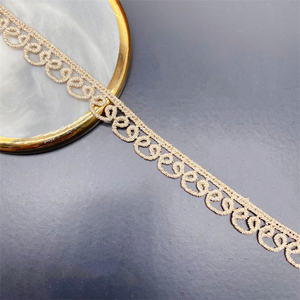 Broderie unisexe avec petit code à barres, fil doré, accessoires Lolita pour femmes, tissu floral soluble dans l'eau, décoration pour chaussures - Product Image 4