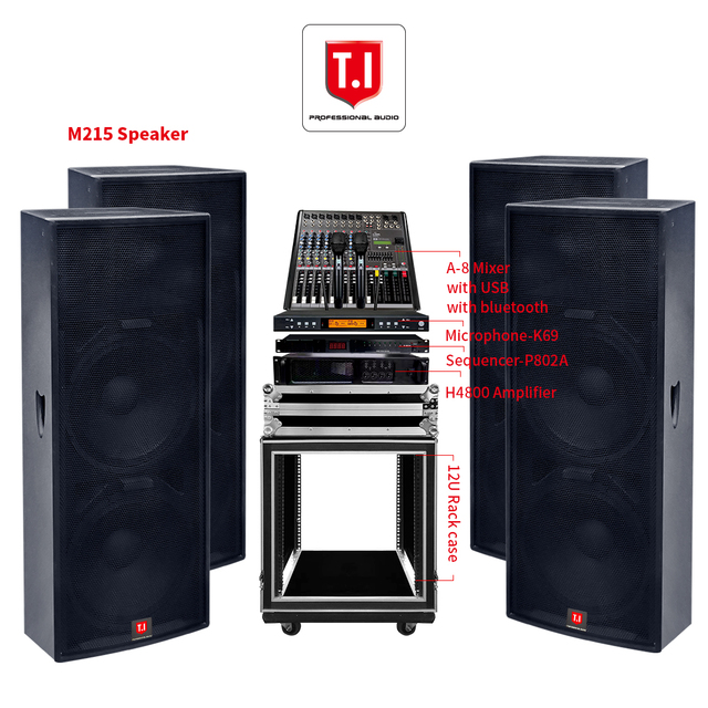 Professional Audio Video Large Stage Wedding bar Celebration Outdoor High Power 15 Inch Full Range Speaker Set
