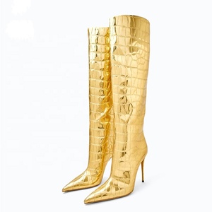 Leopard Prints Women Knee High Boots Thin Heel Animal Shoes Zebra Pattern on Women's Stiletto <b>Long</b> Booties - Product Image 5