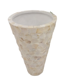 Florero de perlas Madre, maceta de color natural, maceta de artesanía de vietnam, jarrón alto de diseño más nuevo - Product Image 1