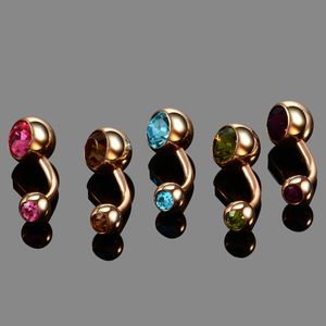 Bán sỉ phụ nữ bụng nhẫn thép không gỉ Đôi Đá Quý rốn Nhẫn tùy chỉnh nút bụng Nhẫn piercing đồ trang sức - Product Image 3