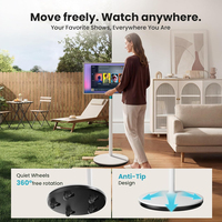 TV Portabel Pintar Beroda, Sistem Operasi Android 15, Monitor Layar Sentuh Portabel dengan Baterai Terpasang, TV Pintar 32 Inci yang Dapat Dipindahkan