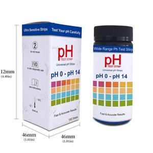แผ่นทดสอบค่า <span class=keywords><strong>pH</strong></span> แบบสากลขายดีที่สุด ช่วงเต็ม 0 - 14 สำหรับการวัดความเป็นด่างและเป็นกรด - Product Image 1